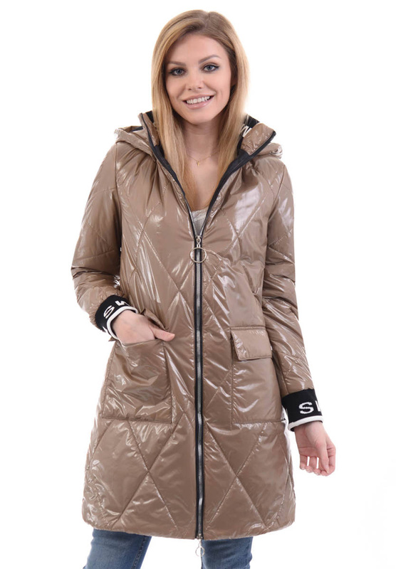 Damska Wiosenna Kurtka Fiona Jasno Brązowa