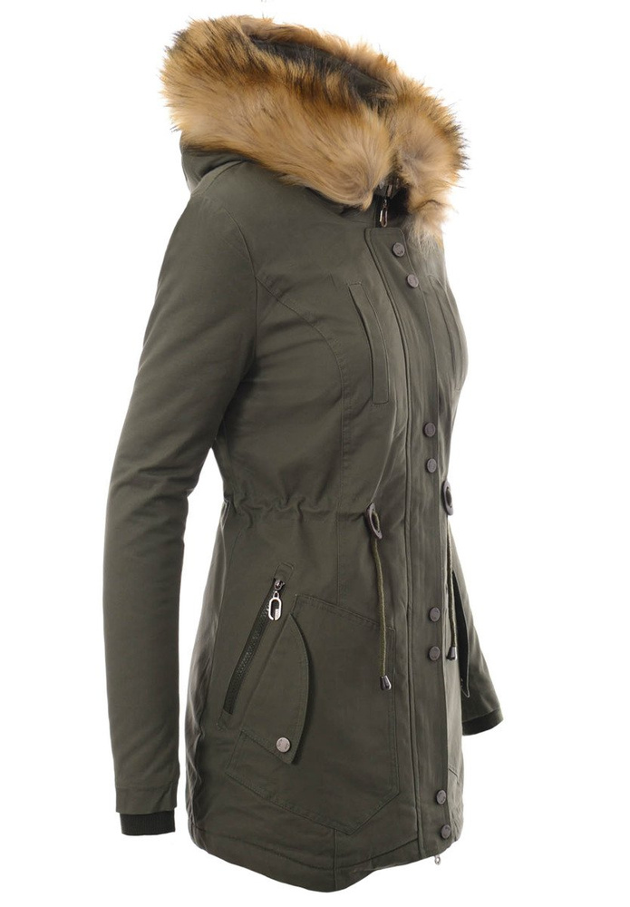 Damska Kurtka Parka Zimowa Adelina Zielona