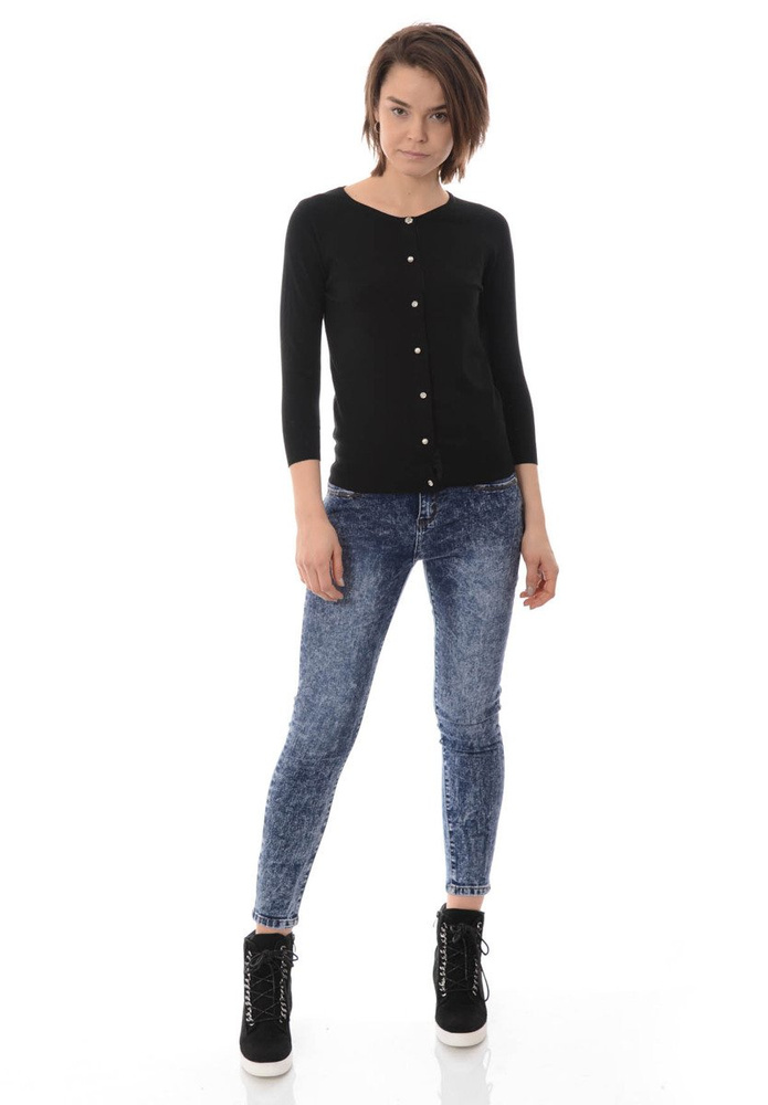 Damska Bluzka Sweterek Zapinany Czarny