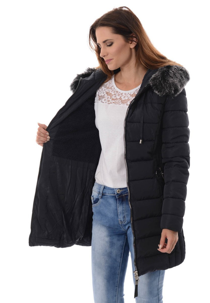 Damska Zimowa Kurtka Ortalionowa Granatowa