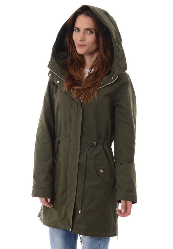 Damska Kurtka Parka Zimowa 2w1 Zielona