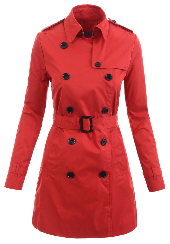 Damska Kurtka Parka Wiosenna Judie Czerwona