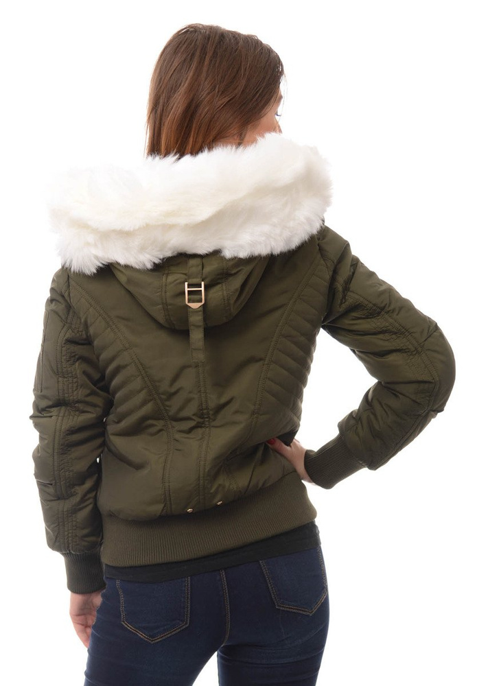 Damska Zimowa Kurtka Bomberka Beata Zielona