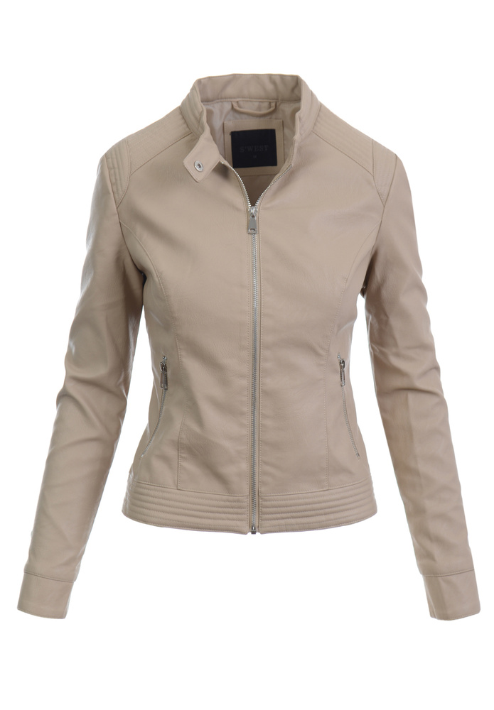 Damska Kurtka Ramoneska Nataly Bezowa