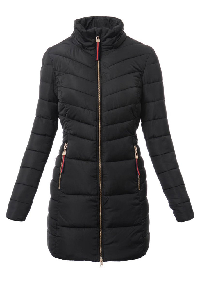 Damska Długa Zimowa Kurtka Ortalionowa Sylwia Czarna