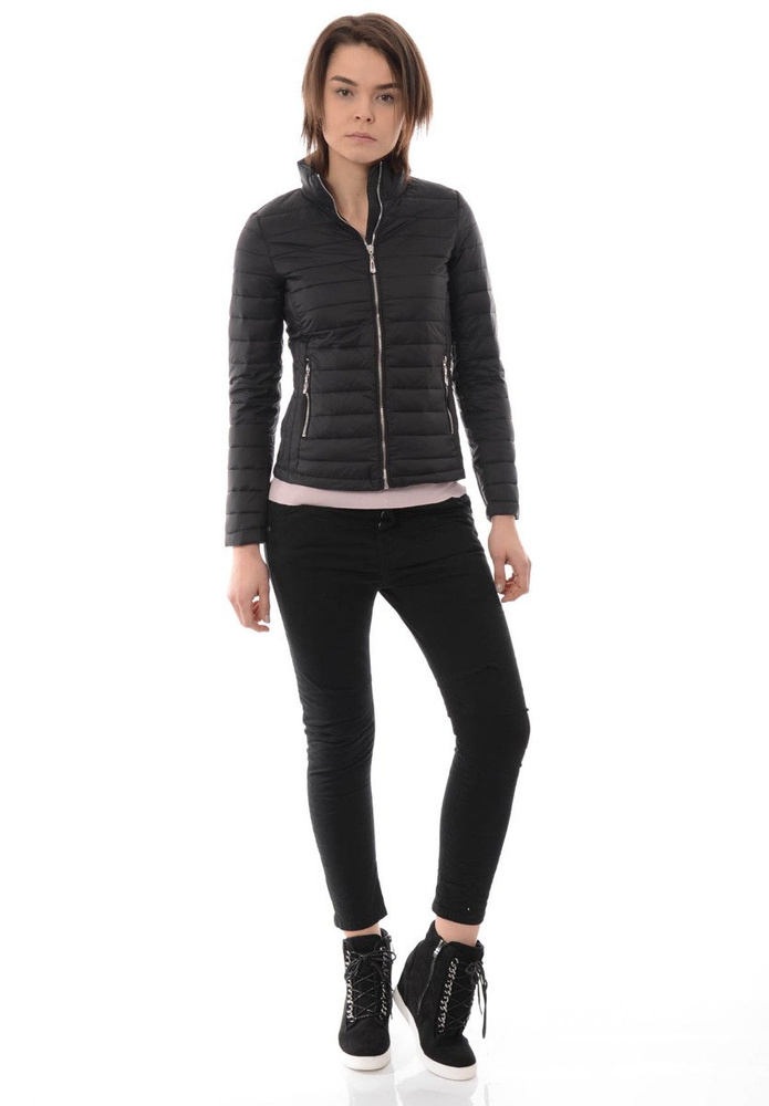 Damska Wiosenna Kurtka Czarna