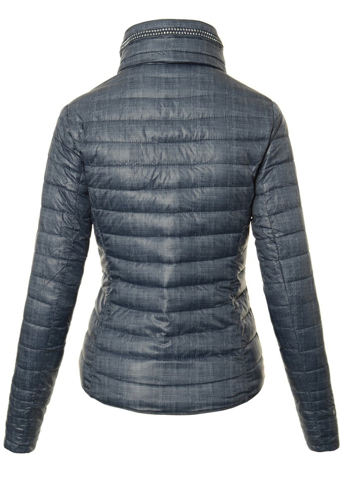 Damska Jesienna Wiosenna Kurtka Ortalionowa Granatowa Melanż