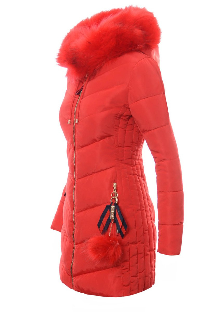 Damska Zimowa Kurtka Ortalionowa Czerwona