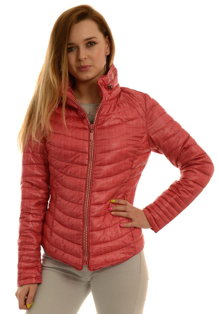 Damska Jesienna Wiosenna Kurtka Ortalionowa Malinowy Melanż