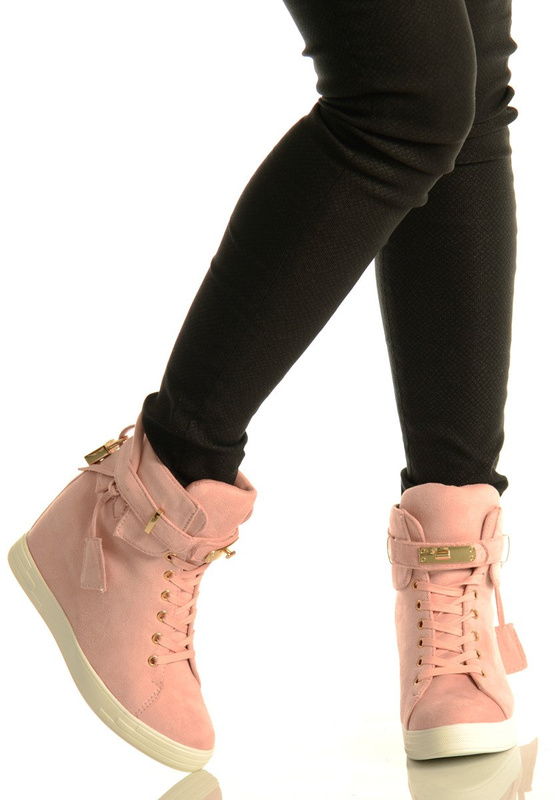 Damskie Botki Sneakersy Lora Różowe