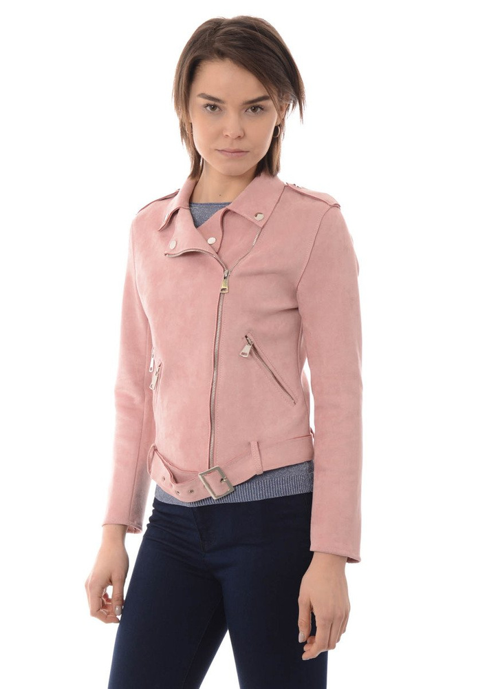 Ramoneska Różowa Kurtka z Zamszu