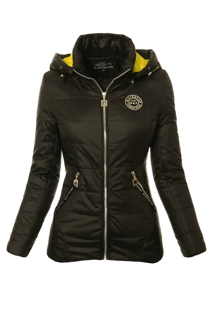 Damska Jesienna Wiosenna Kurtka Vivian Czarna