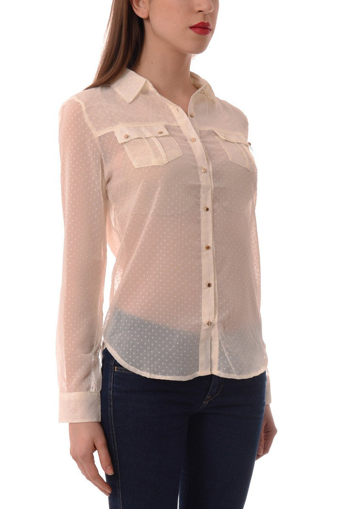 Koszula Damska Siateczka Groszki Ecru