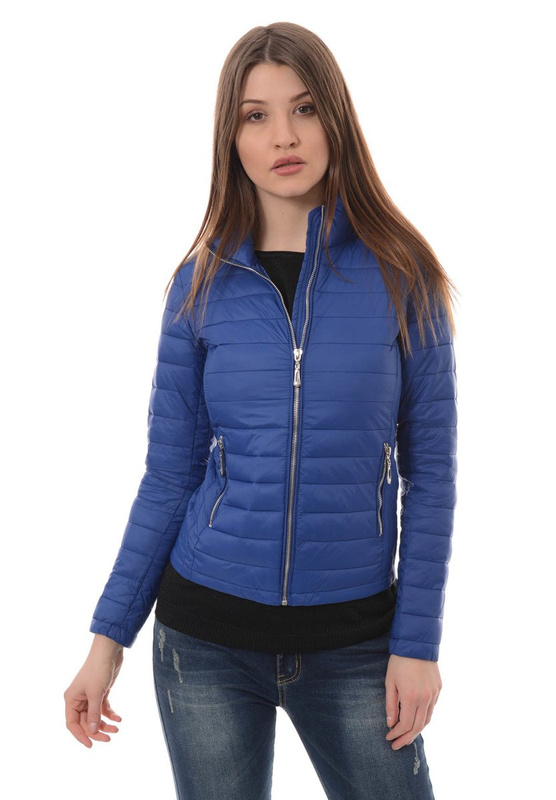 Damska Wiosenna Kurtka Niebieska