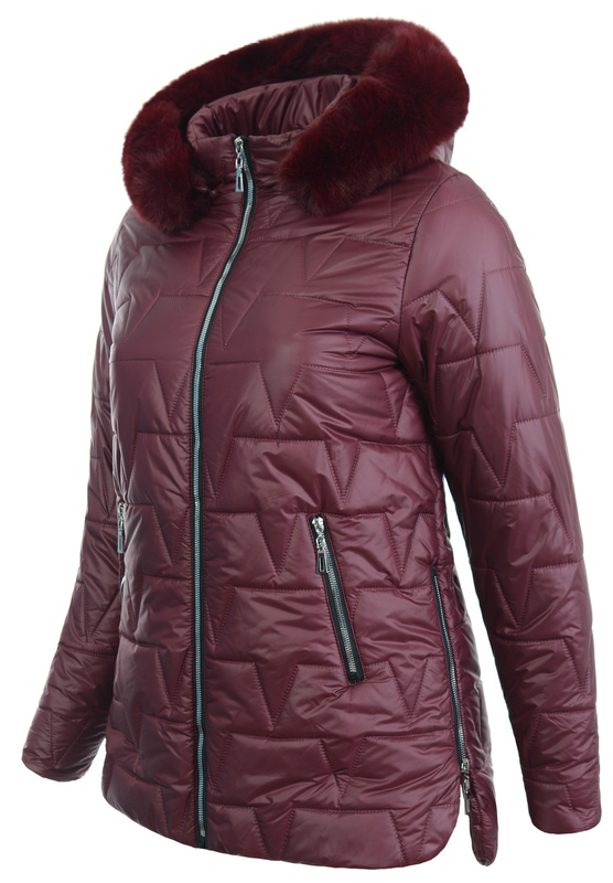 Damska Kurtka Zimowa Czesława Bordowa