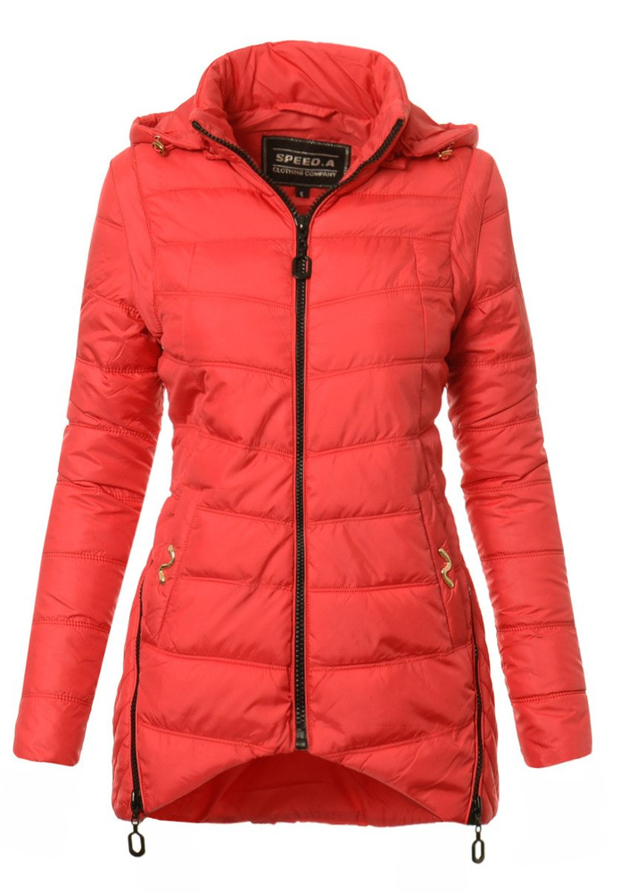 Damska Jesienna Wiosenna Kurtka / Bezrękawnik 2w1 Czerwona