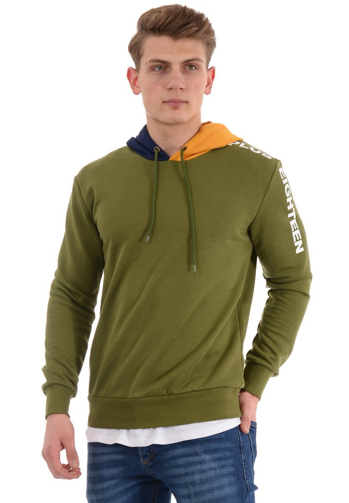 Męska Bluza Z Kapturem Zielona