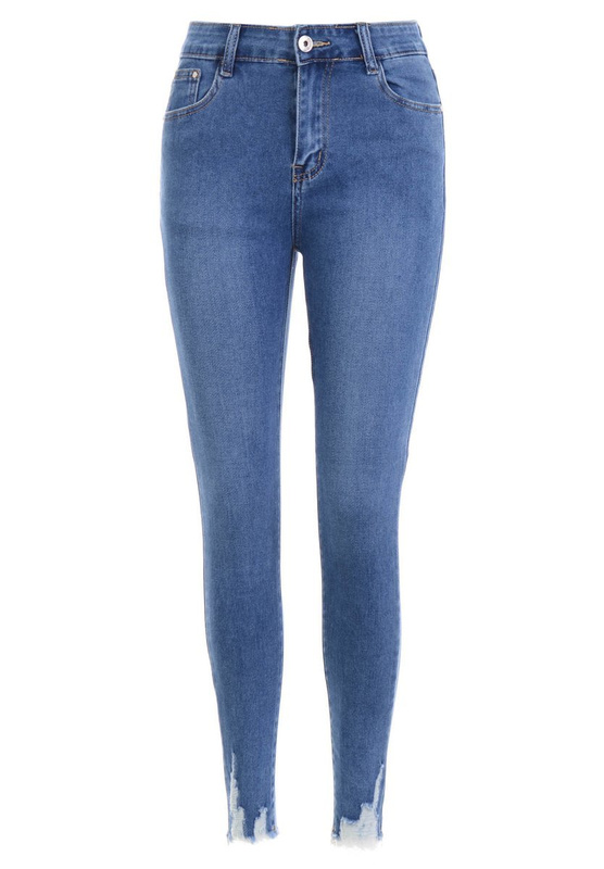 Damskie Spodnie Jeansowe Niebieskie