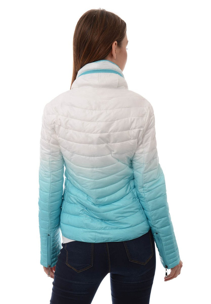 Damska Jesienna Wiosenna Kurtka Ortalionowa Ombre Emma Miętowo Biała