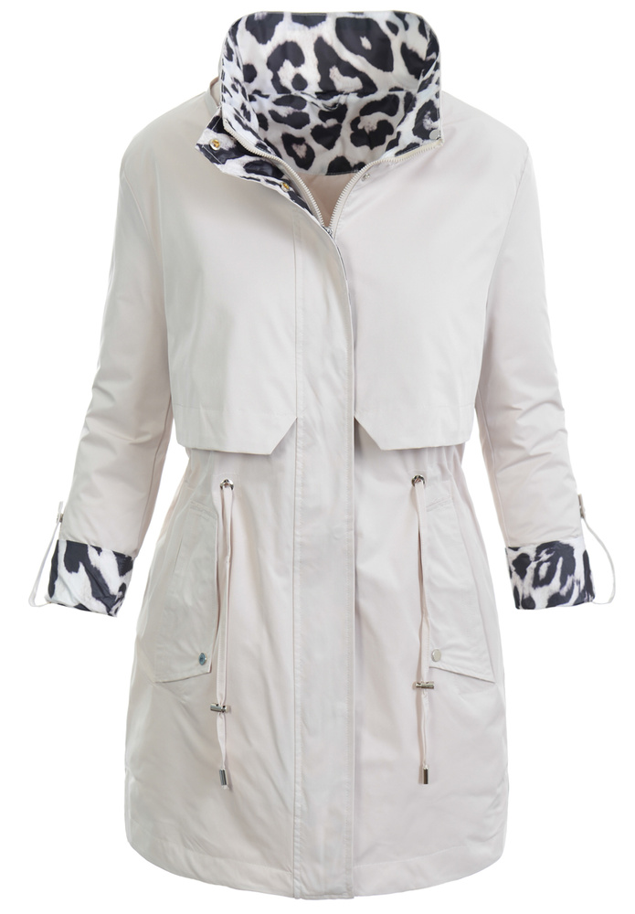 Damska Kurtka Parka Wiosenna Lili Ecru