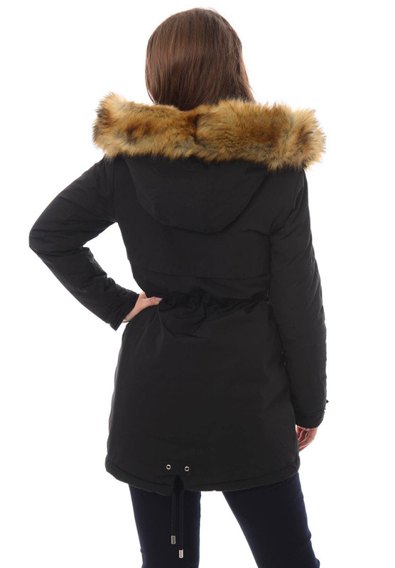 Damska Dwustronna Zimowa Kurtka Ortalionowa Molly Czarna