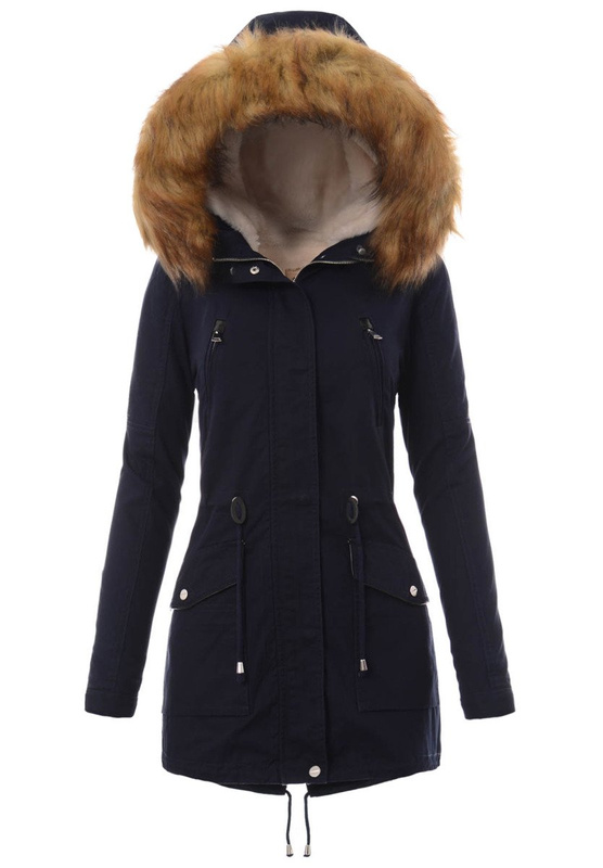 Damska Kurtka Parka Zimowa 2w1 Amira Granatowa