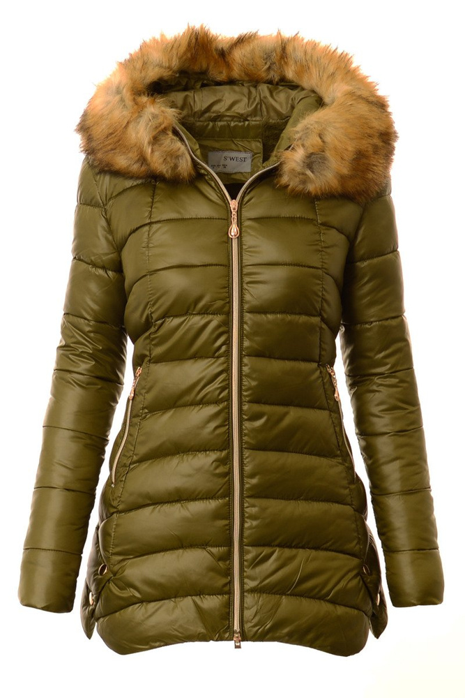 Damska Zimowa Ortalionowa Kurtka Candy Zielona