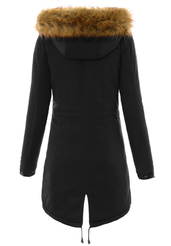 Damska Kurtka Parka Ortalionowa Zimowa Czarna