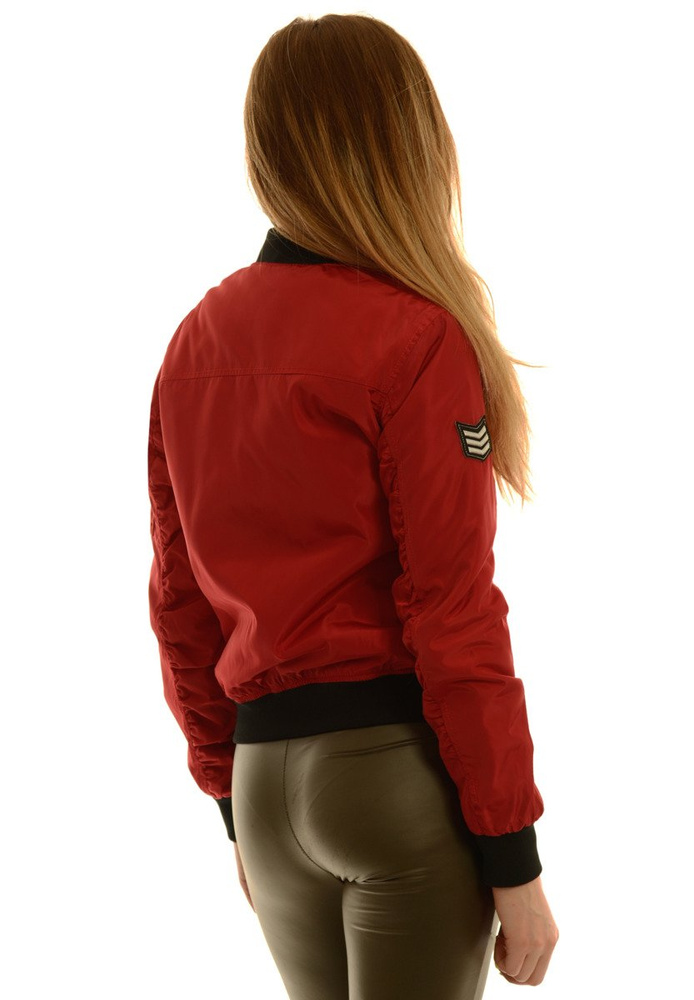 Damska Jesienna Kurtka Bomberka Elif Czerwona
