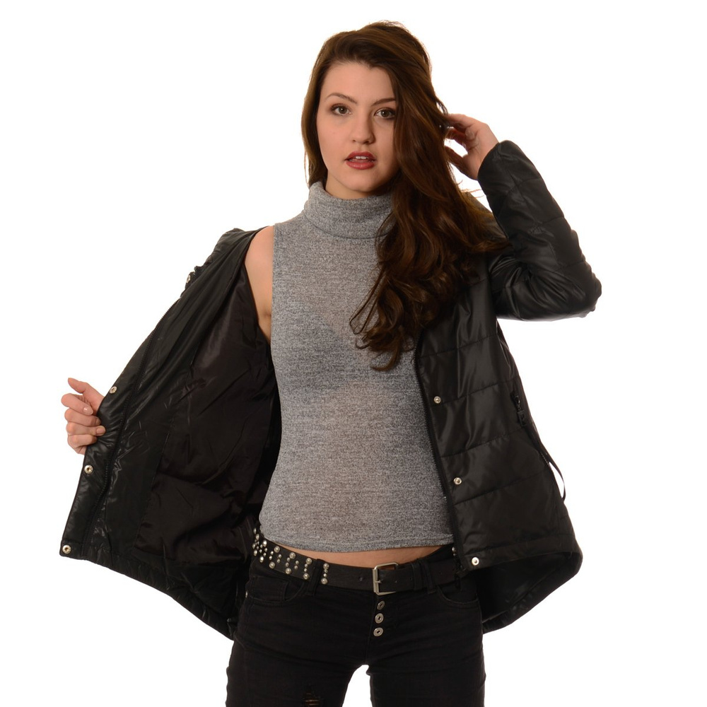 Damska Kurtka Wiosenno - Jesienna Asymetryczna Anna Czarna