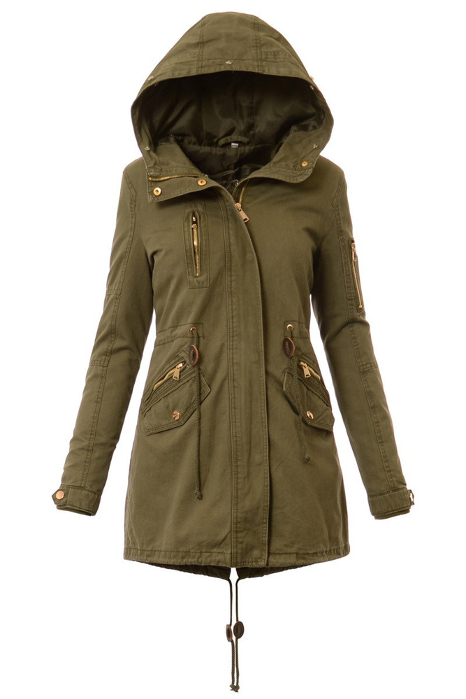 Damska Parka Kurtka Wiosenno Zimowa 2w1 Gwen Zielona