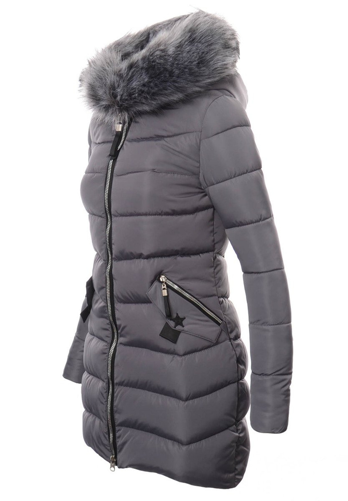 Damska Zimowa Kurtka Ortalionowa Paulina Szara