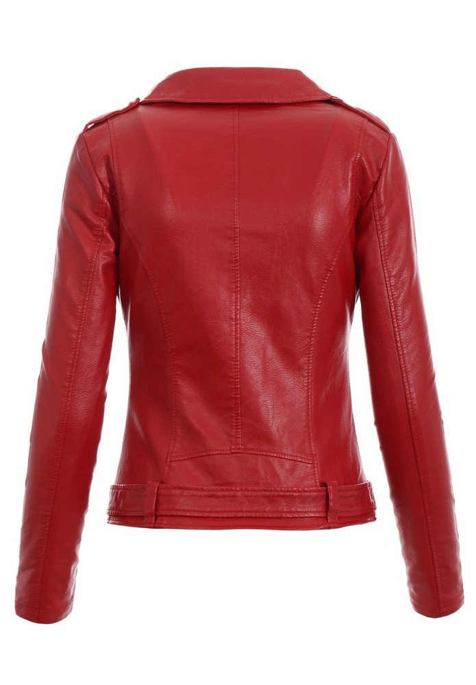 Damska Kurtka Ramoneska Czerwona