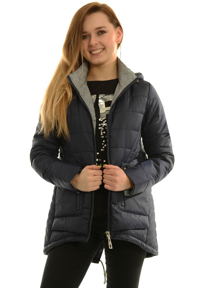 Damska Jesienna Wiosenna Kurtka Zoja Granatowa