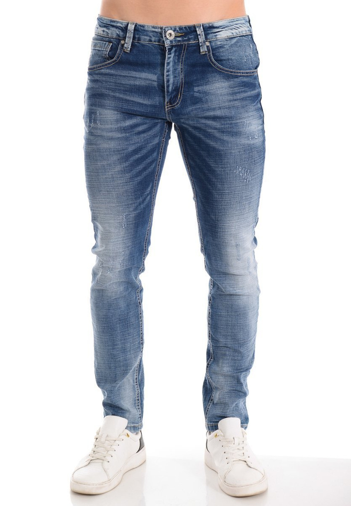 Męskie Spodnie Jeansowe Granatowe