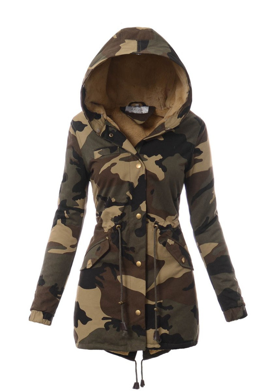 Damska Kurtka Parka Zimowa Moro ze Złotym  Futerkiem