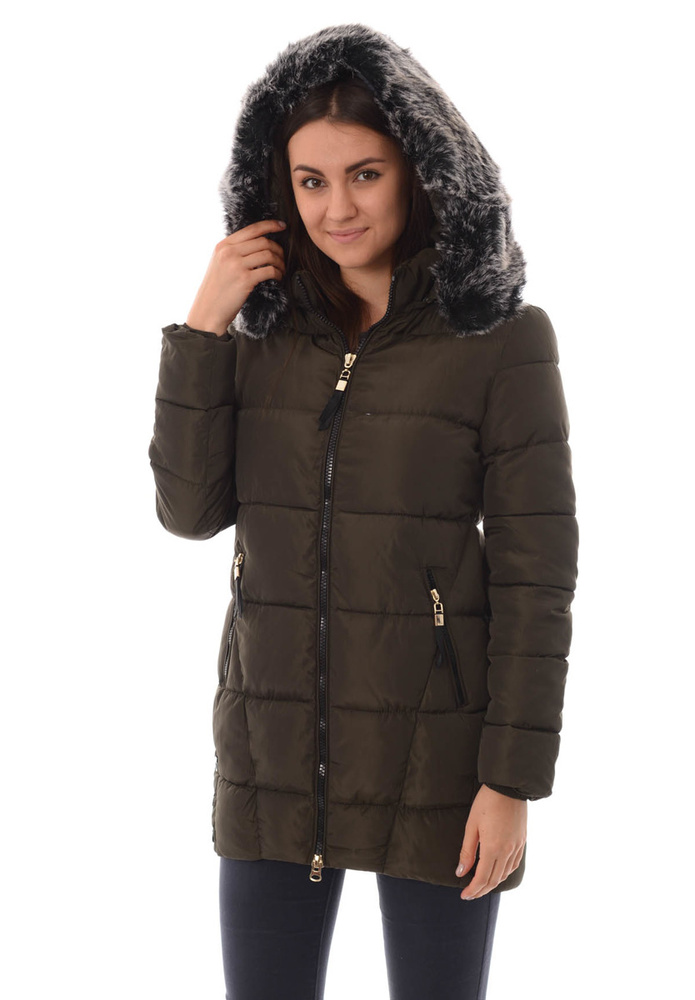 Damska Zimowa Kurtka Ortalionowa Magdalena Zielona