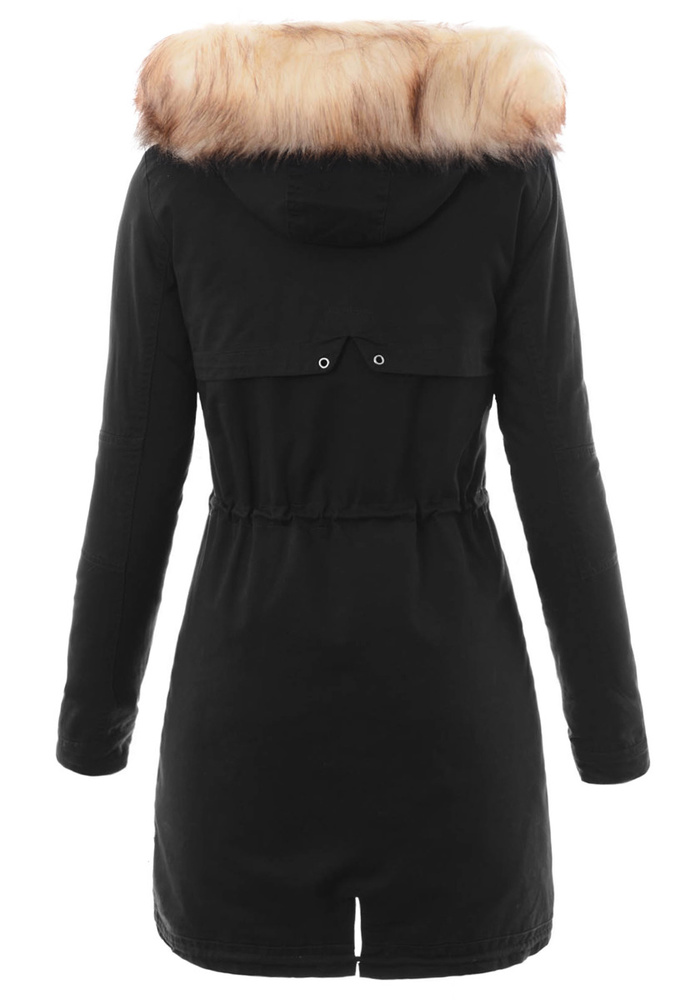 Damska Kurtka Parka Zimowa 2w1 Melka Czarna