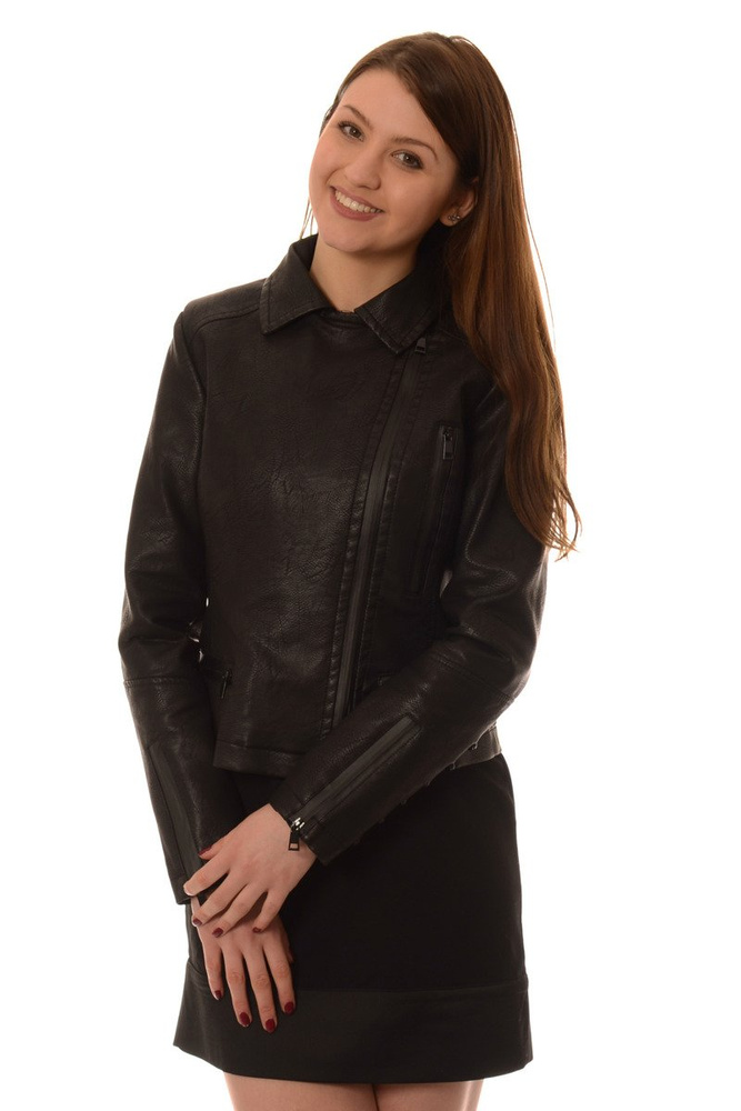 Damska Kurtka Skórzana Ramoneska Anabell Czarna