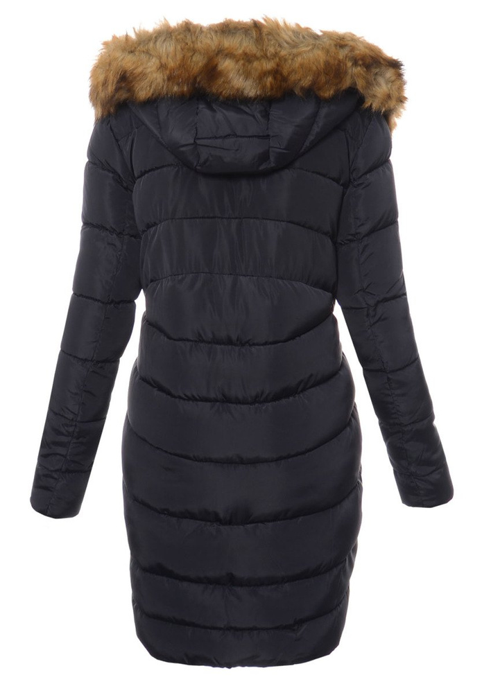 Damska Długa Zimowa Kurtka Ortalionowa Sara Granatowa