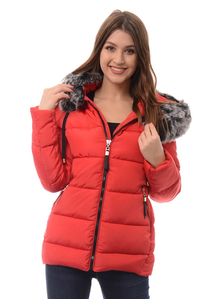 Damska Zimowa Kurtka Ortalionowa Melani Czerwona