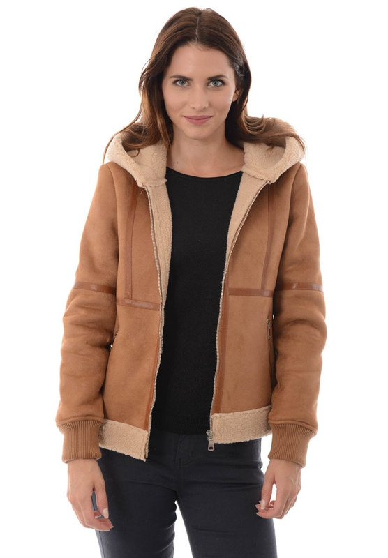 Damska Zimowa Kurtka Kożuszek Miriam Brązowa