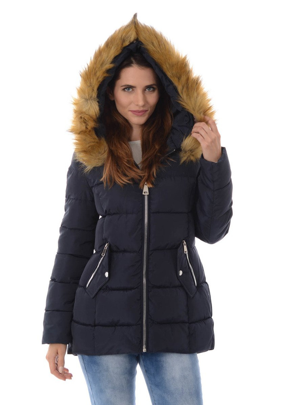 Damska Zimowa Kurtka Ortalionowa Granatowa