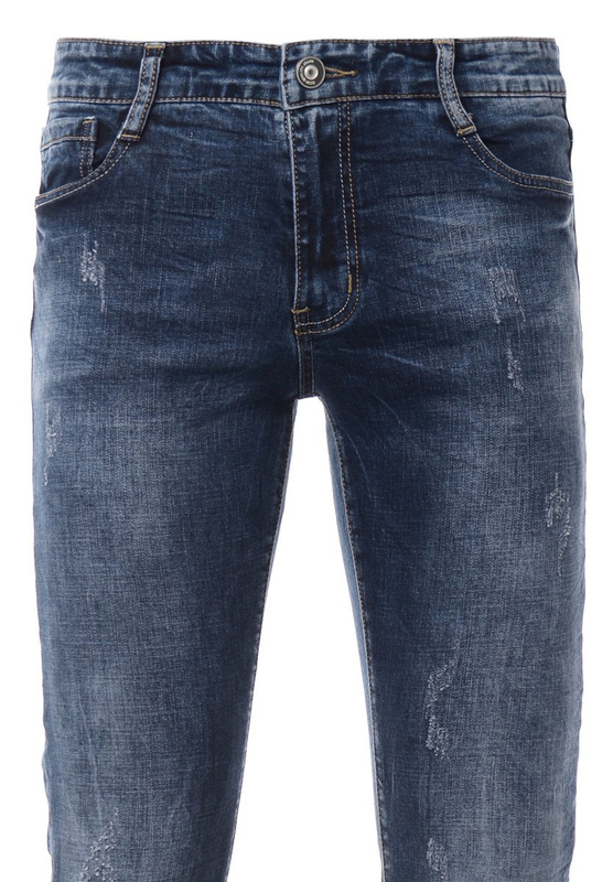 Męskie Spodnie Jeansowe Granatowe