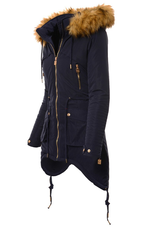 Damska Kurtka Parka Zimowa Granatowa