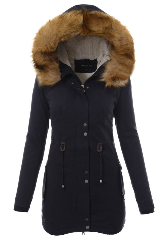 Damska Kurtka Parka Zimowa Adelina Granatowa