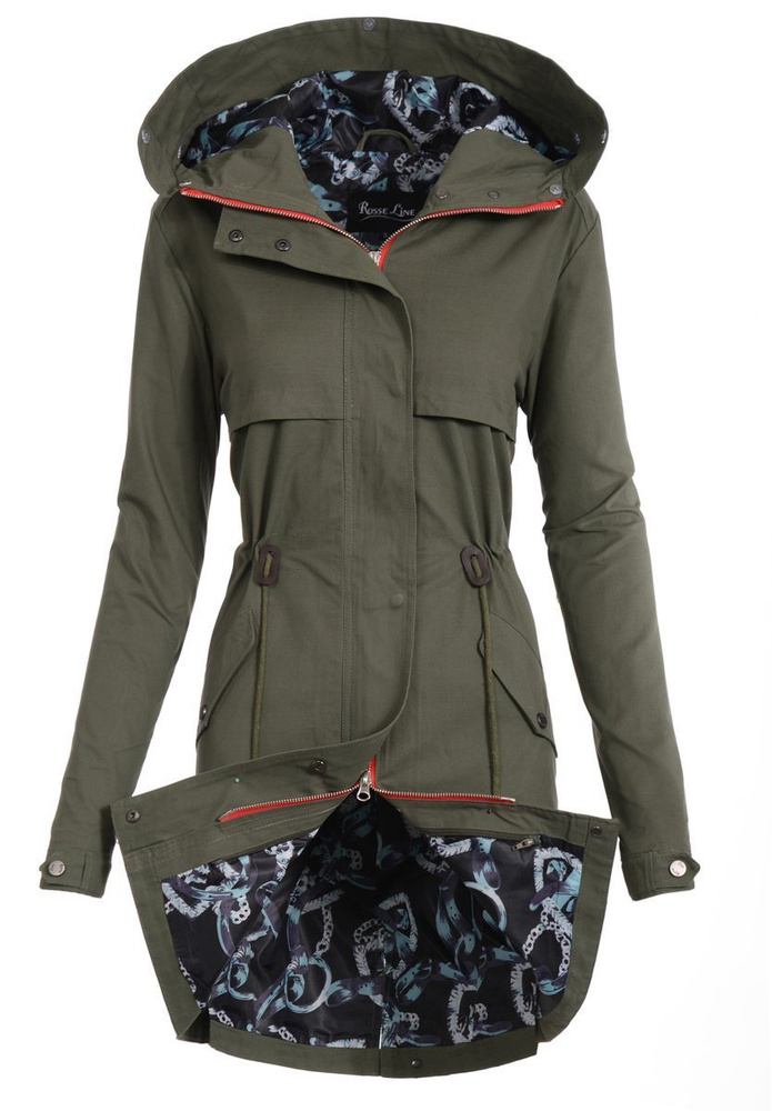 Damska Kurtka Parka Wiosenno Zimowa 2w1 Zielona