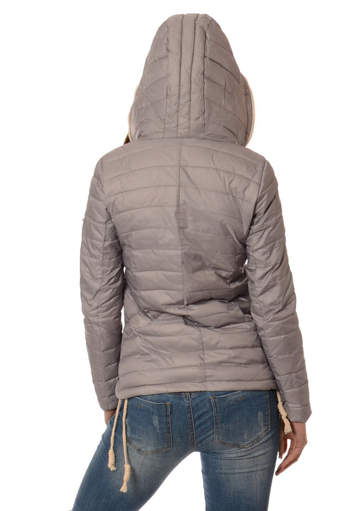 Damska Jesienna Kurtka Ortalionowa Eva Szara