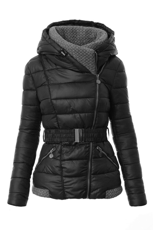Damska Zimowa Ortalionowa Kurtka Alisa Czarna