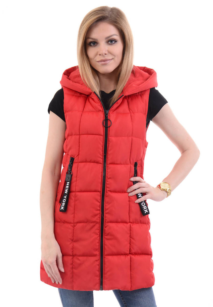 Damska Kamizelka Bezrękawnik Marietta Czerwony
